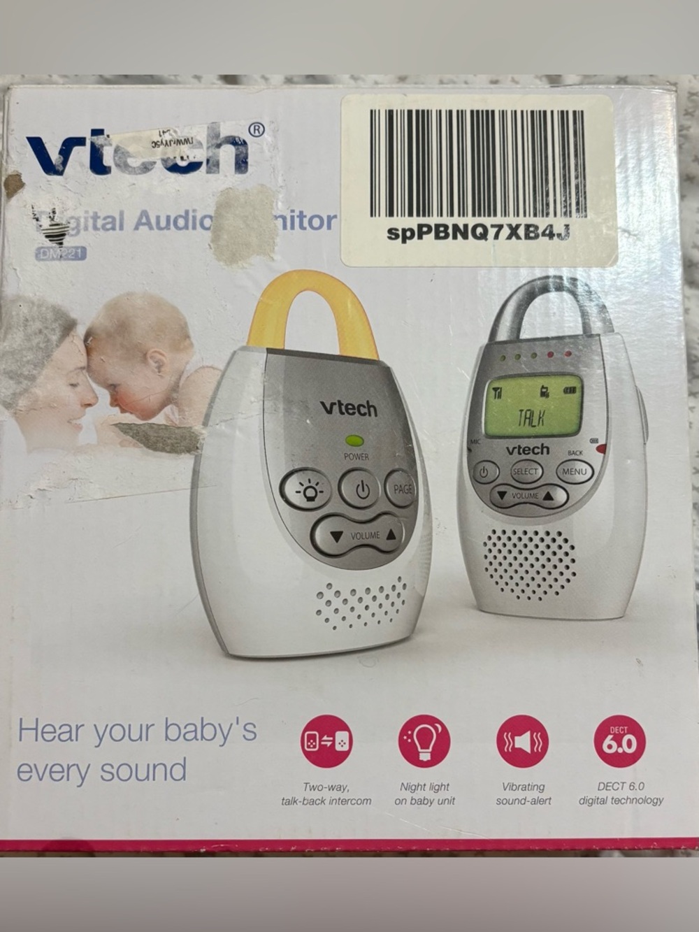 White & Yellow Baby Monitor - Portable Digital Audio Two-Way